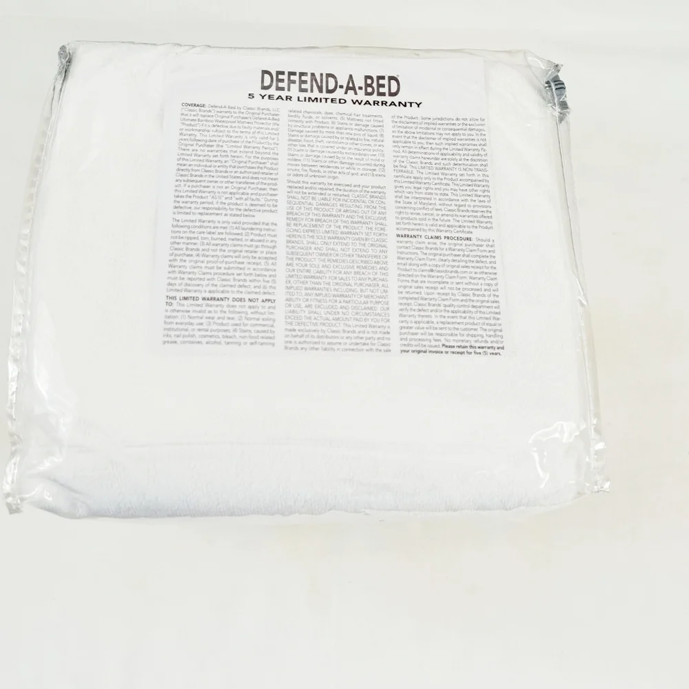 Premium WaterProof  Mattress Protector White Size King